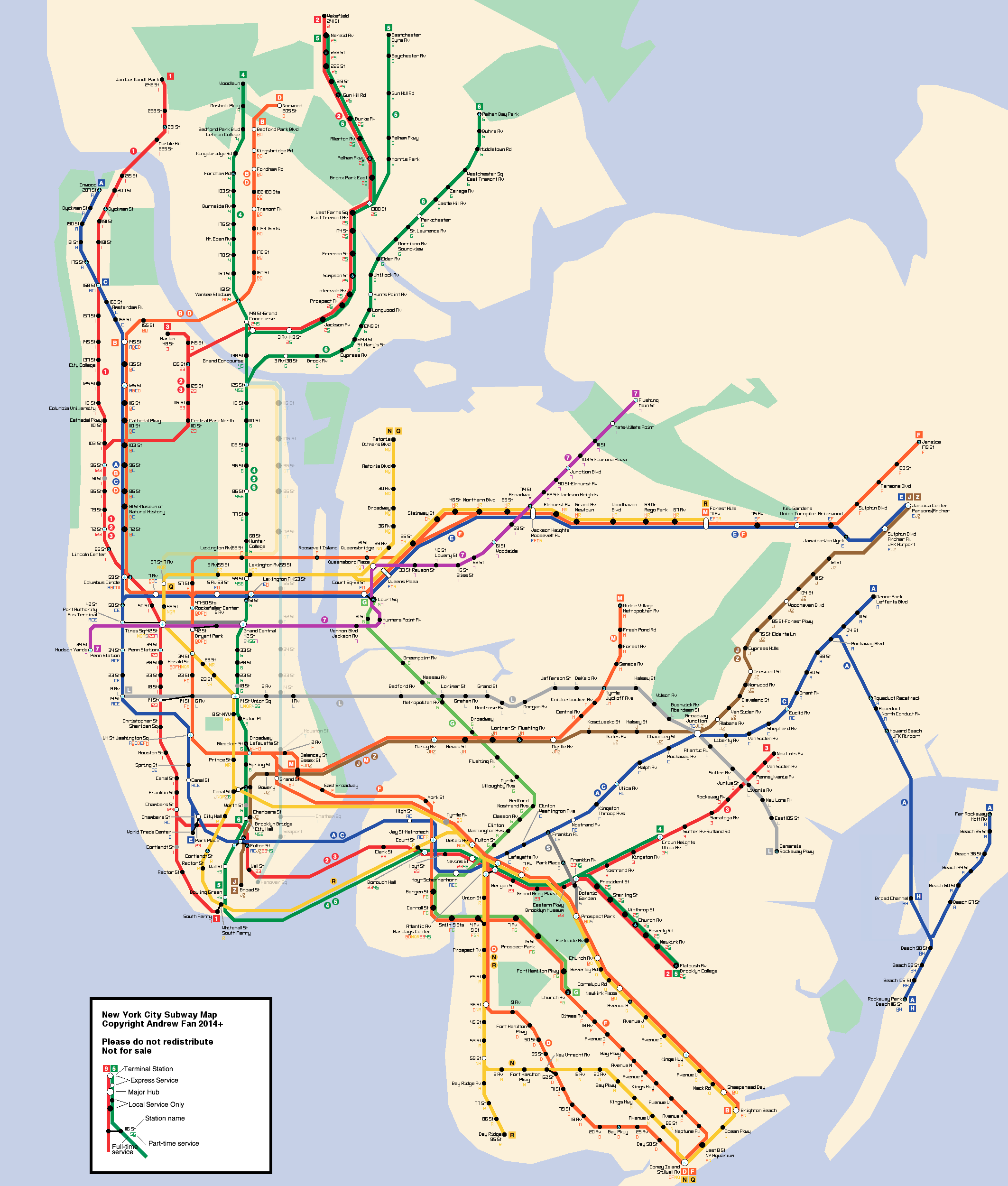 New York City Subway PNG Map
