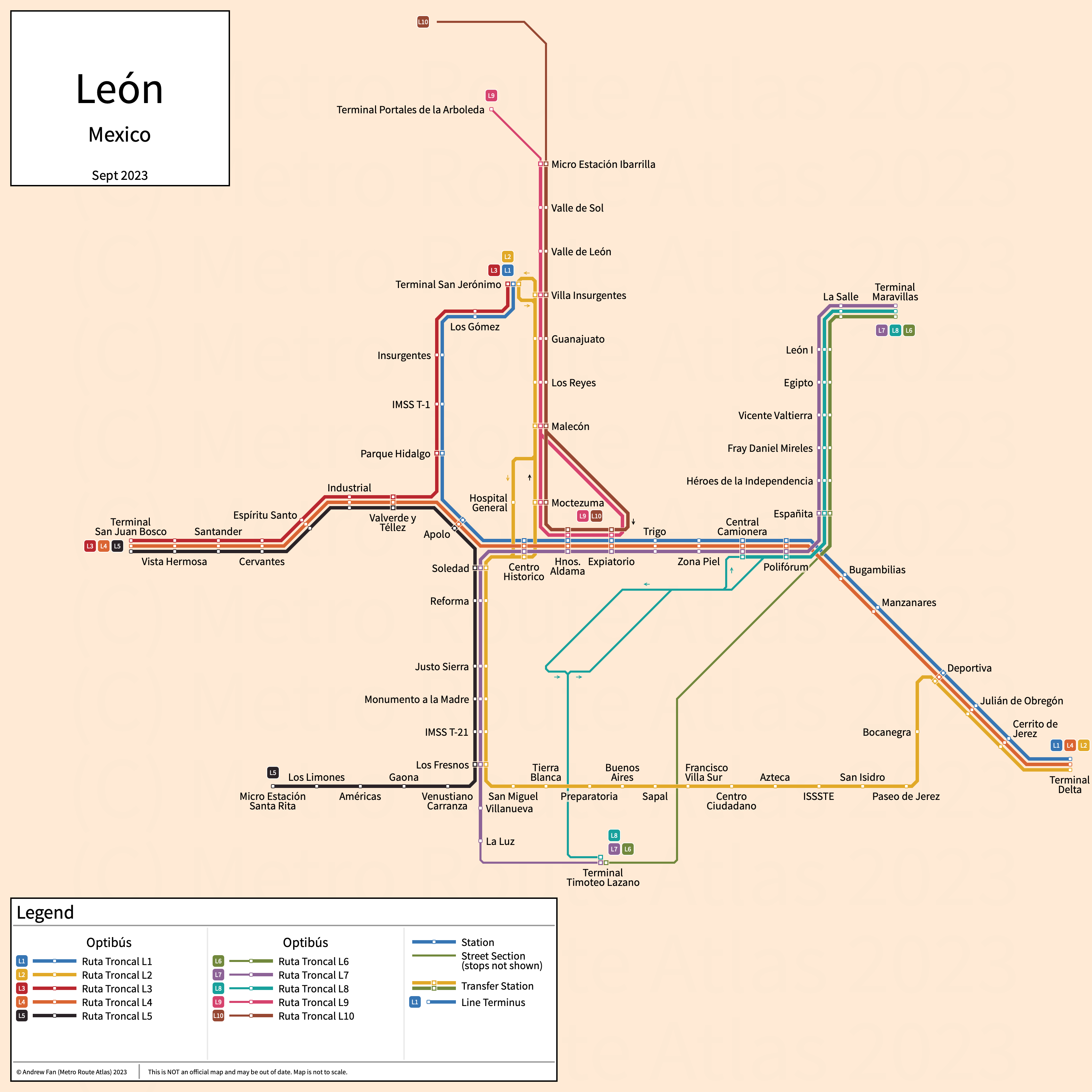 Metro Route Atlas - León, Guanajuato, Mexico | León de los Aldama,  Guanajuato, México