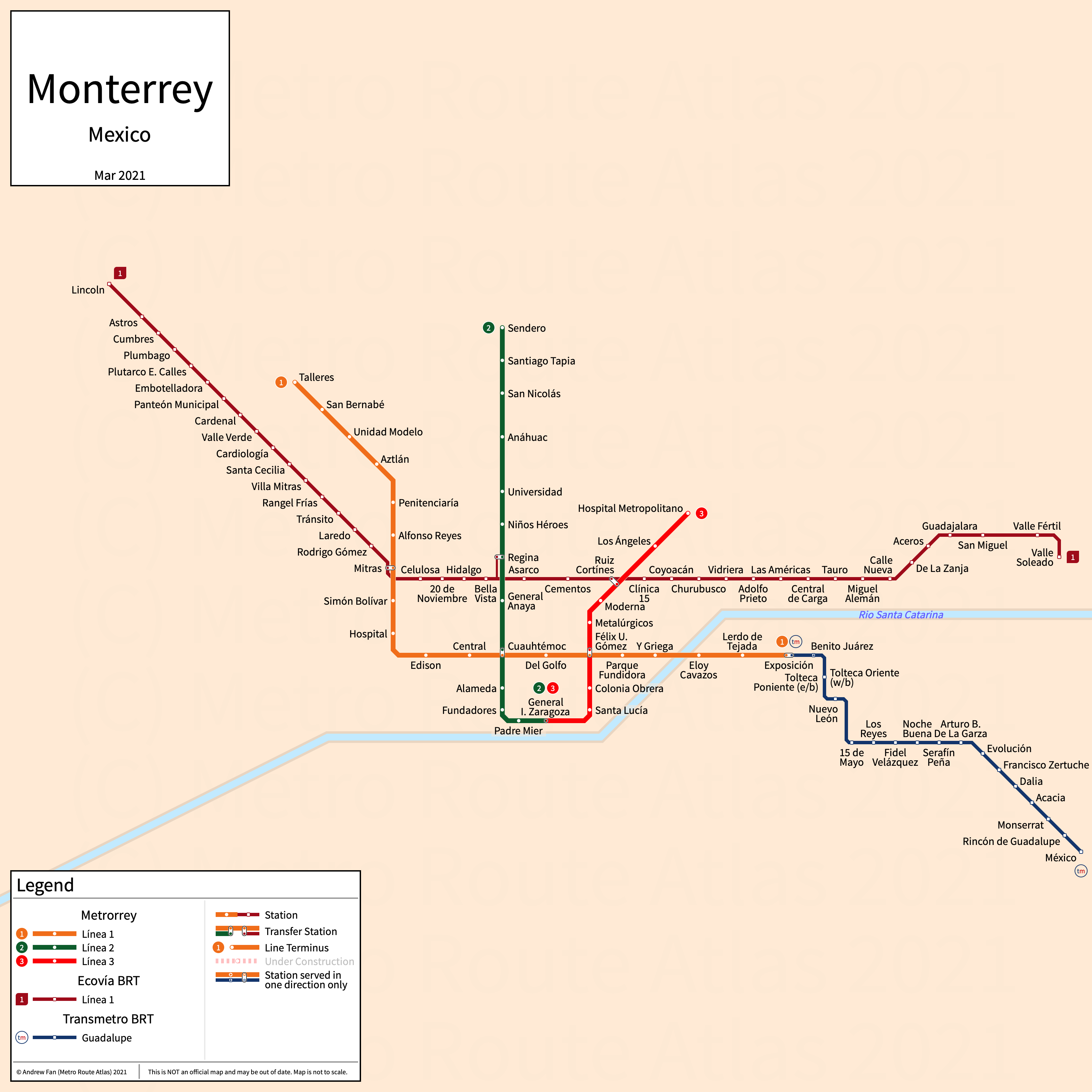 Metro Route Atlas - Monterrey, Nuevo León, Mexico | Monterrey, Nuevo León,  México