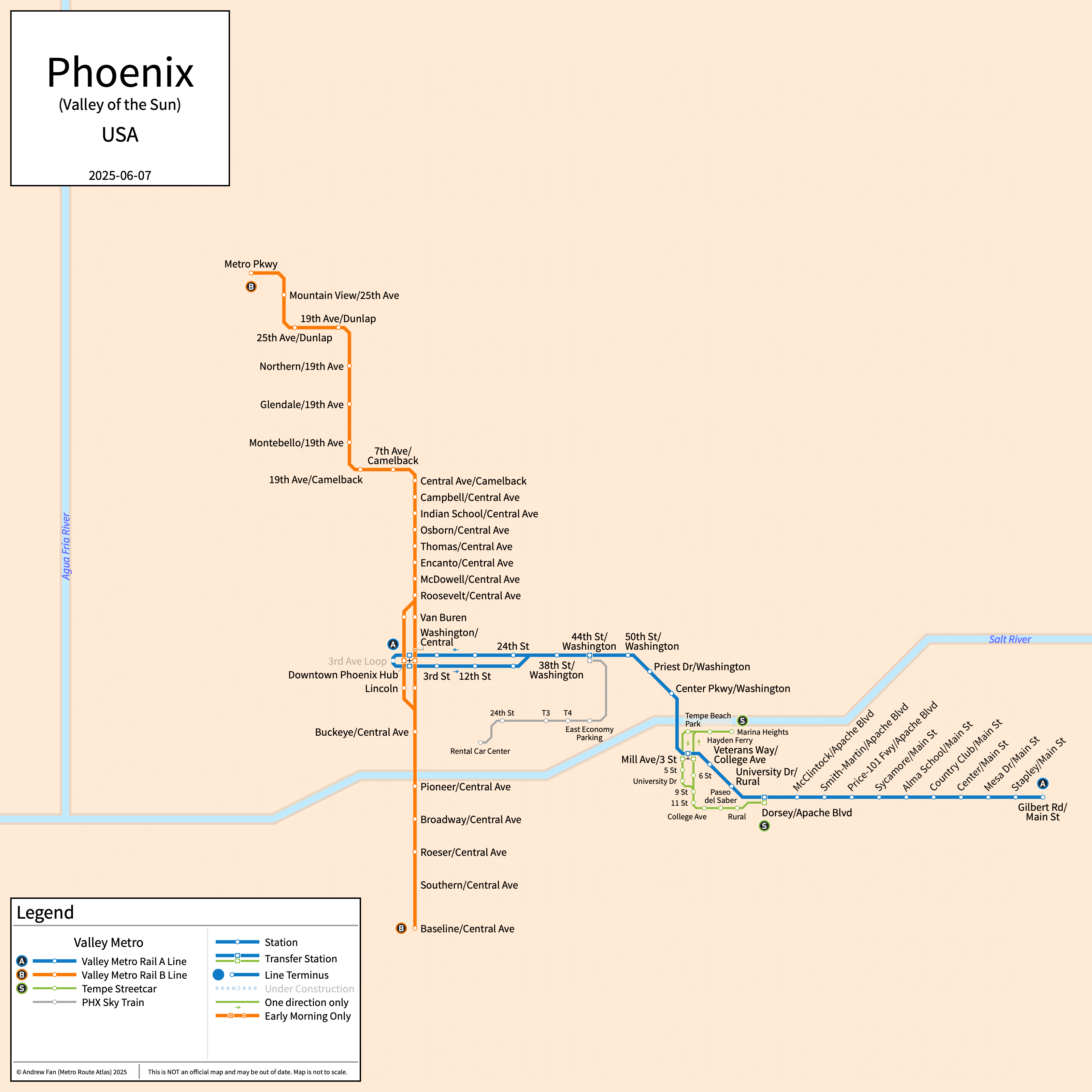 Greater Phoenix Road Map Metro Route Atlas Phoenix Arizona USA