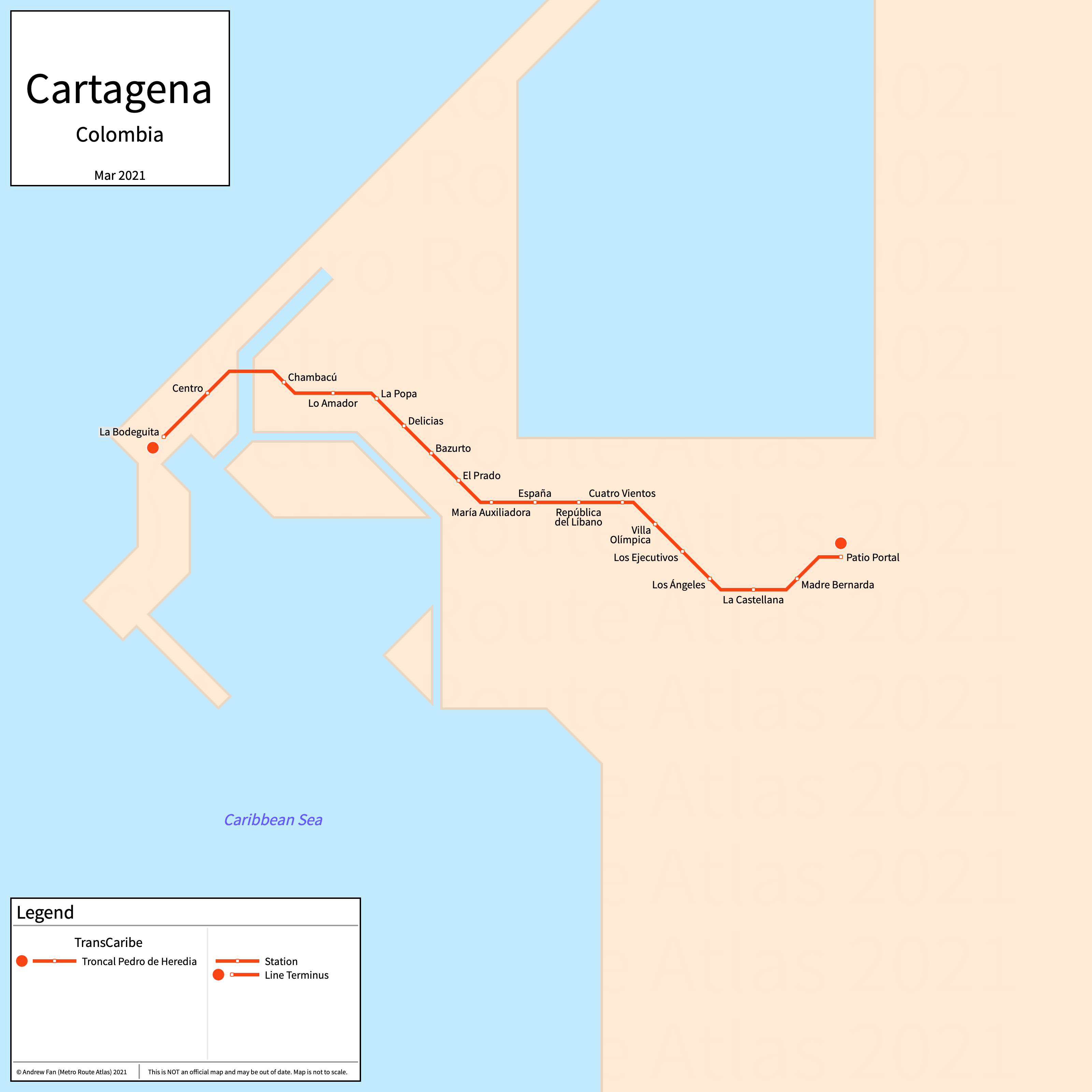 Metro Route Atlas - Cartagena, Bolívar, Colombia | Cartagena de Indias ...