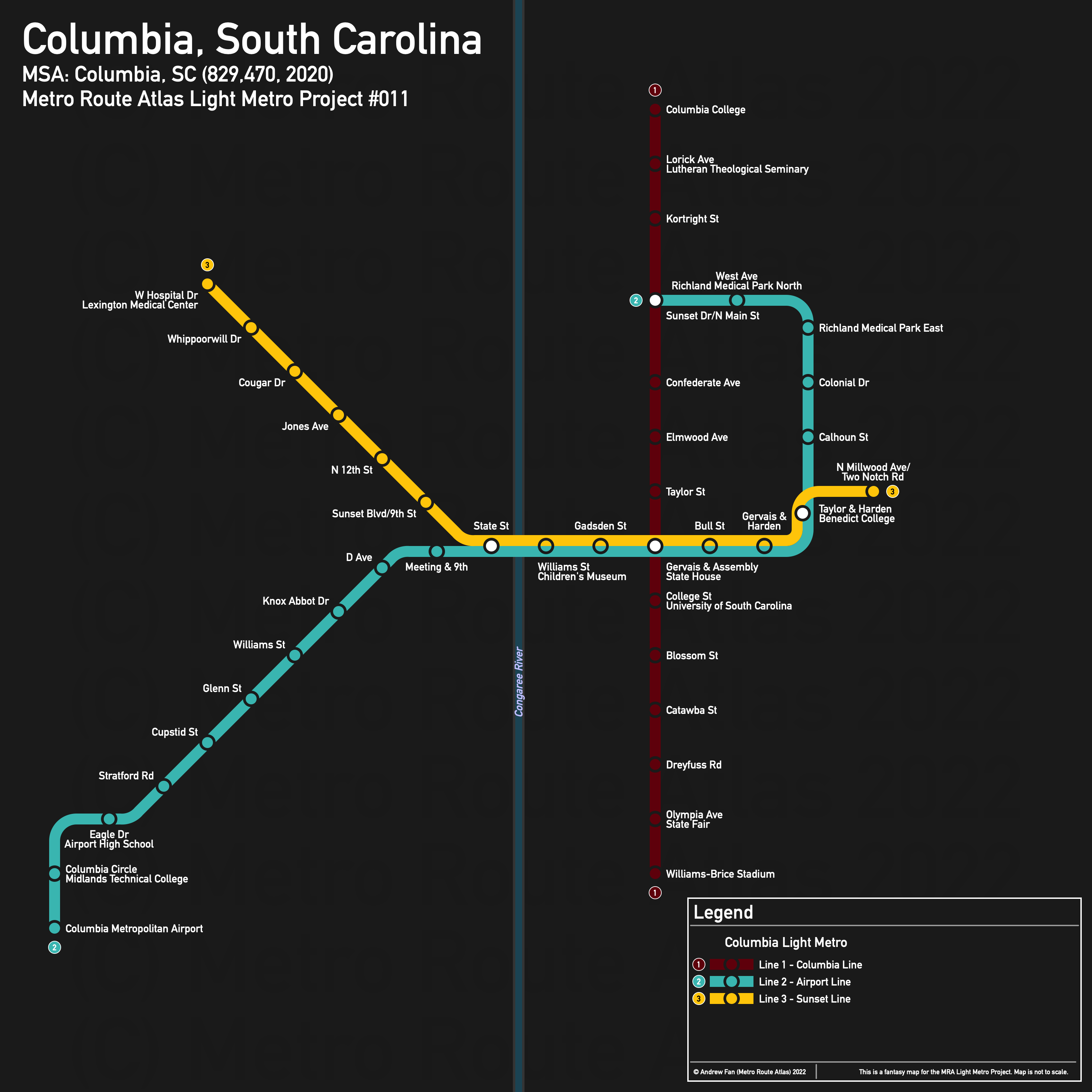 Columbia, SC (diagrammatic)