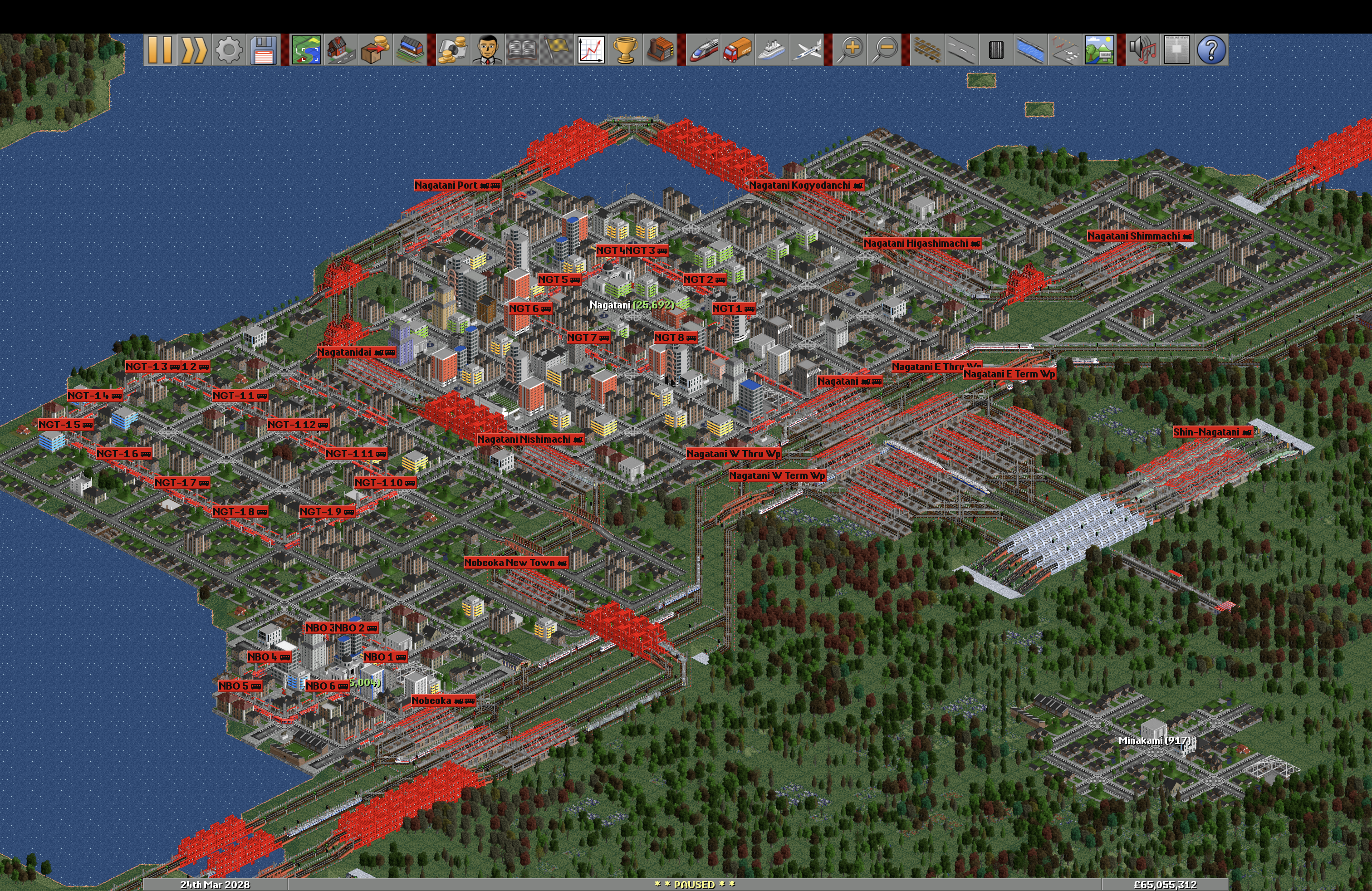 Nagatani, the center of the network